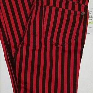 AMERICAN IDOL rebel girl red & black striped jeans